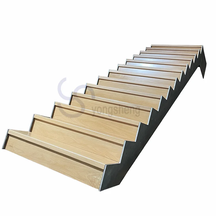 Modern indoor staircase designs steel frame solid wood staircase