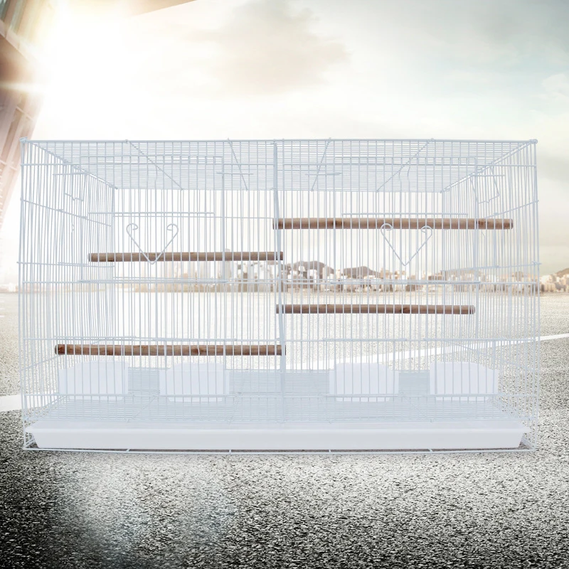Wholesale Oversize Aulas Para Pajaros Double Breeding Mouth Pigeon Parrot Bird Metal Cages With Partition