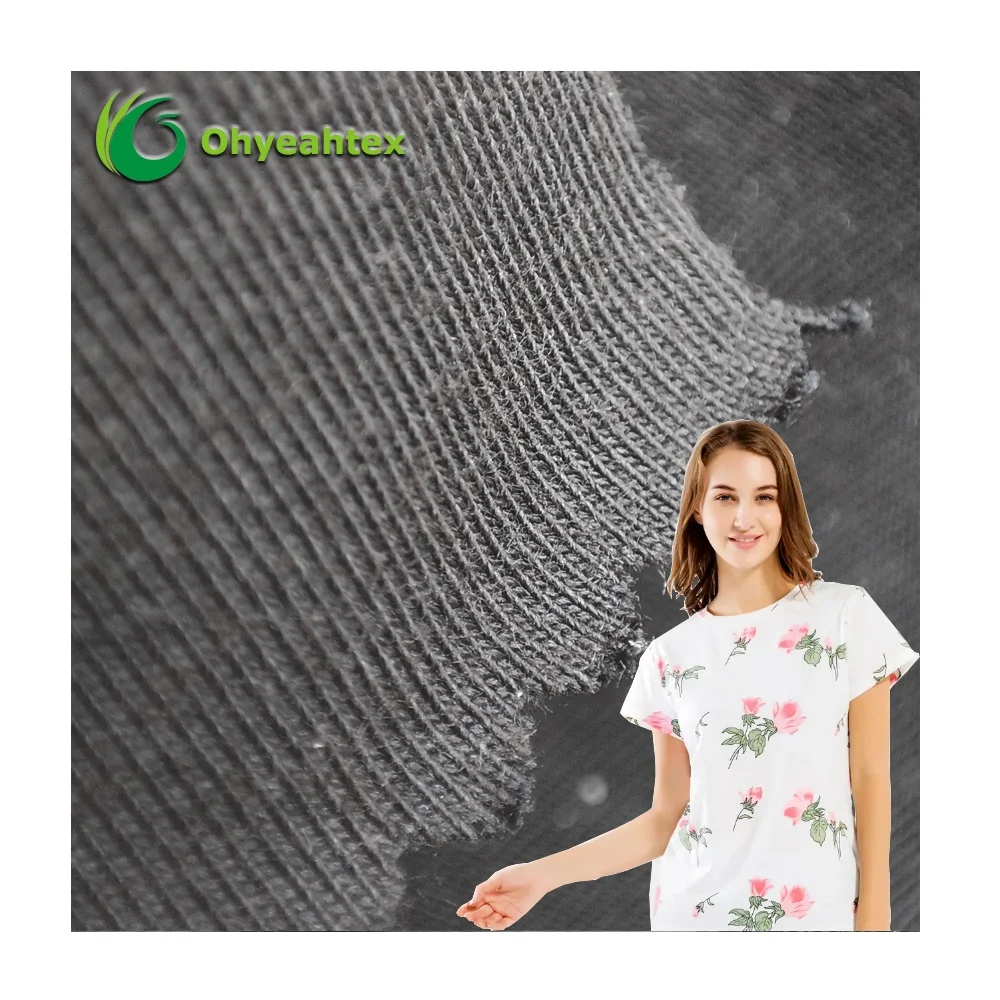 Light Weight 170Gsm 61.5% Supima Cotton 32.5% Coolmax 6% Spandex Elastane Jersey For Tshirt