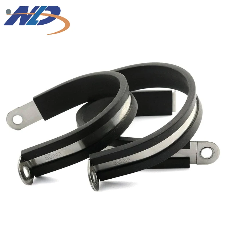 NLD Manufacturer High Quality EPDM Rubber Coated P Type Pipe Clamps Cable Accessories P Clip Pex Clamps
