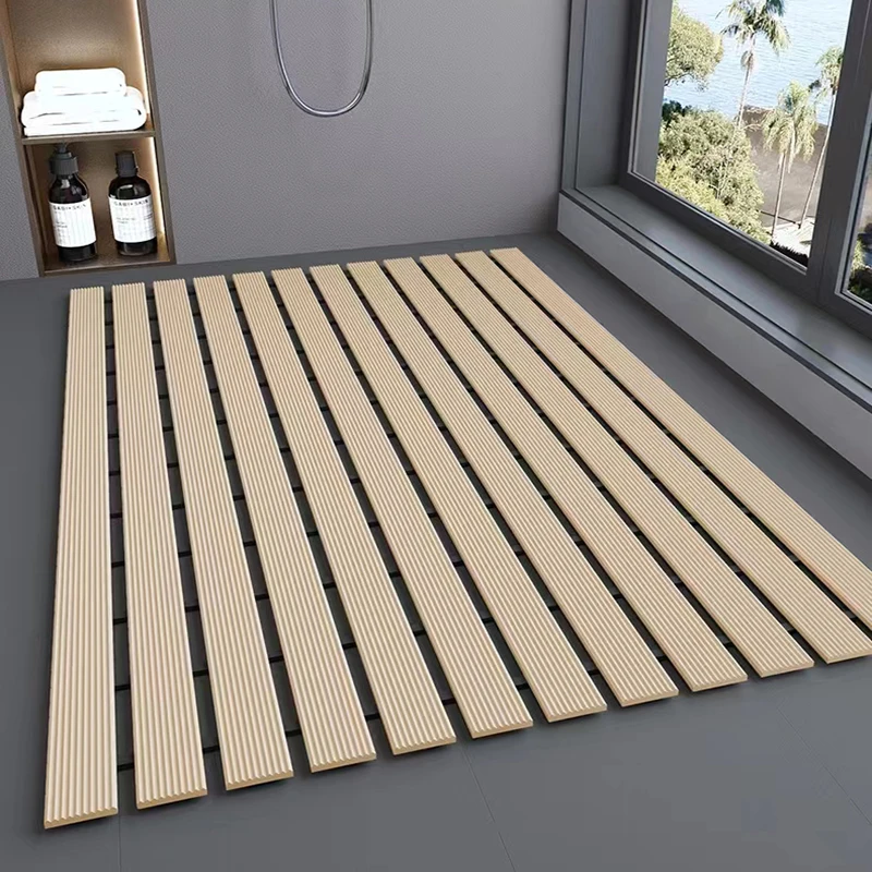 Hot Sale Anti bacterial mildew resistant stripe rubber mat for inside SPA shower mat Anti-slip Hollow Drainage Bathroom mat