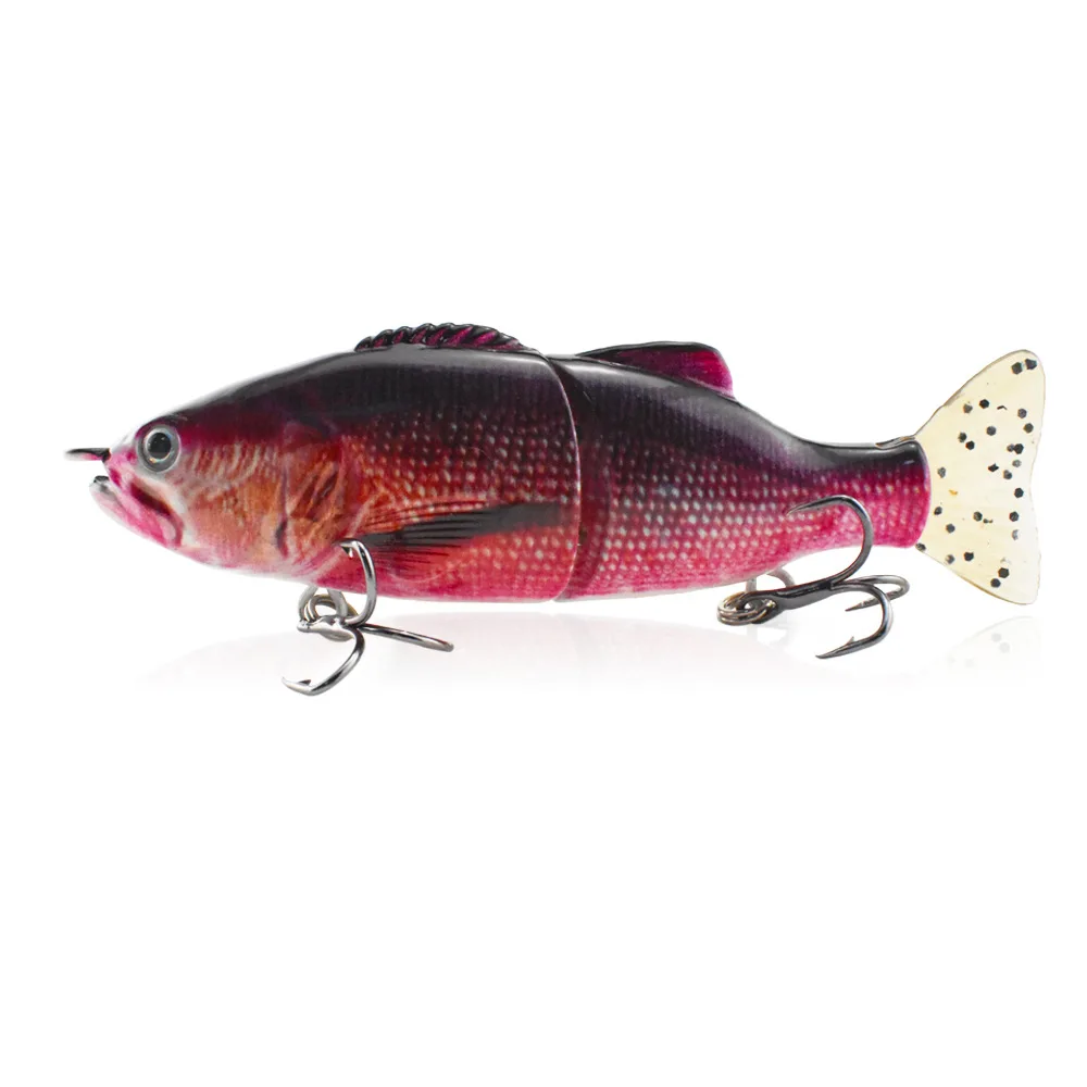 10cm PVC soft tail 2 sections simulation bait ABS plastic lure bait S-shaped swimming posture sinking multi-section bait
