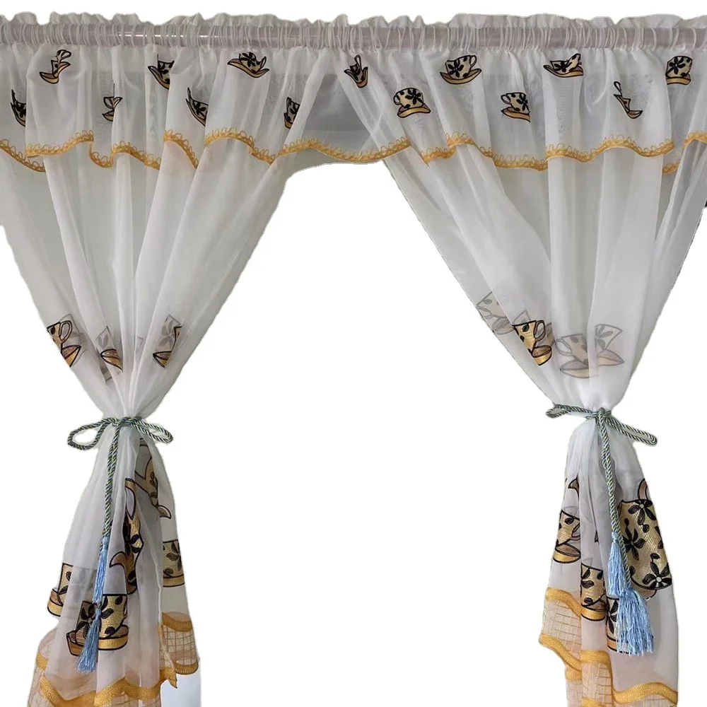 Hot Sale Professional Lower Price 3 Piece Kitchen Curtains Set Ready Made Colors