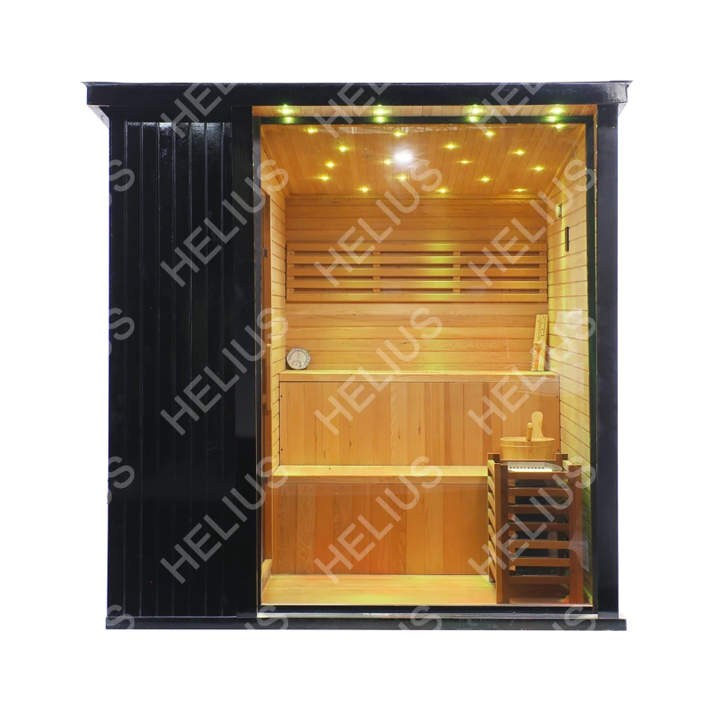 Canadian Pine/hemlock/red Cedar Outdoor Barrel Steam Sauna Room Traditional Sauna With Heater Accessories 6 Person