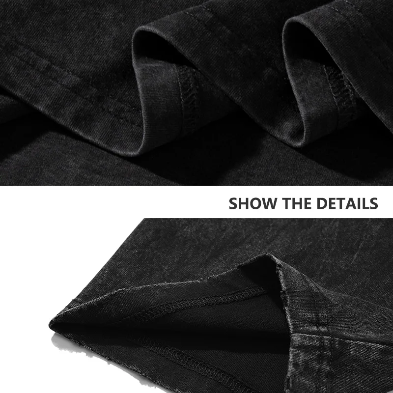 Brand Tee Acid Wash T-shirt Oversized Man Pre Blank T-shirts Bio Heavy Cotton Shirt 240Gsm Custom Vintage Washed T Shirts
