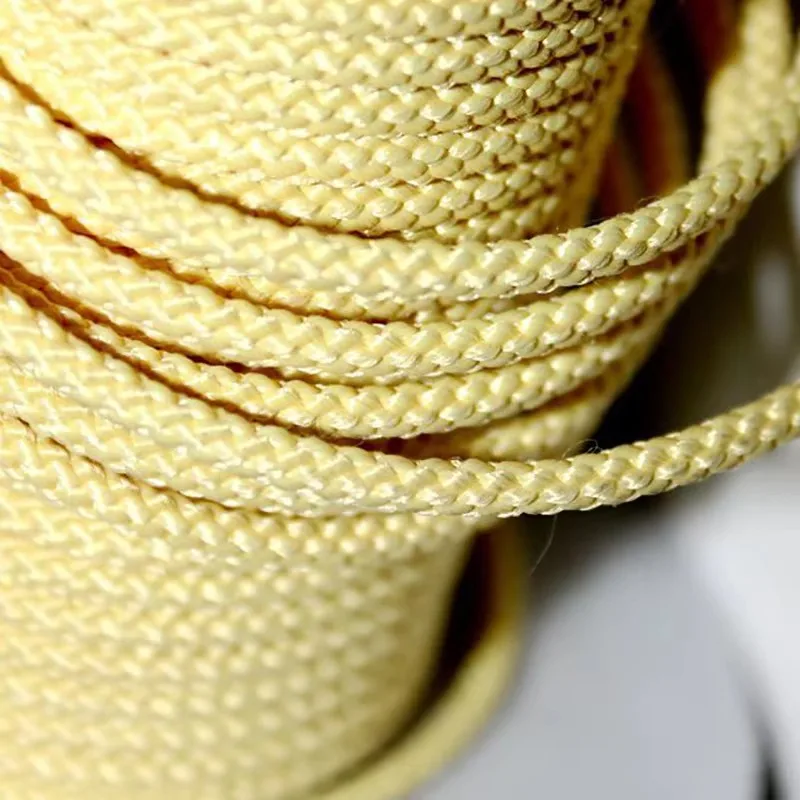 fireproof kevlar aramid flat wick aramid rope braided wick aramid twisted cor