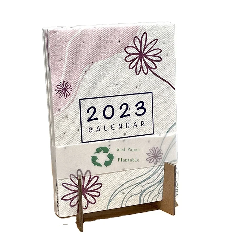 Eco-friendly Promotional Gift Compostable Papers Table Cards Plantable Seed Paper Calendar