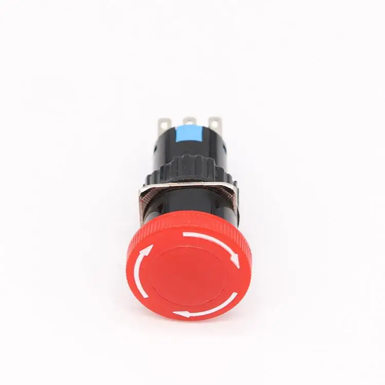 
LA16-16Y-11ZS/R 16MM High Quality Lock Rotation Release Emergency Stop Push Button Switch 
