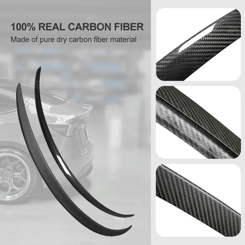 Tesla Model 3 Highland Spoiler Wing Real Carbon Fiber Rear Trunk Lip Spoiler Tail Wing EVBASE