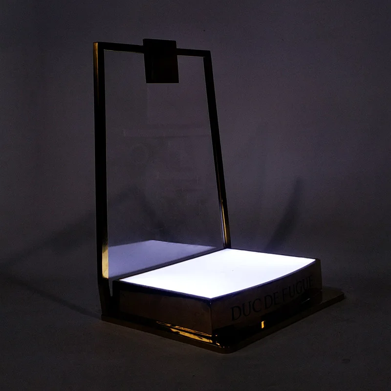 Metal Bar PMMA acrylic Single wine bottle glorifier LED lighting Basic Display whiskey bottle glorifier LED display display stands