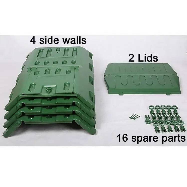 
480L Large Volume Square Shape Garden Plastic Compost Bin 