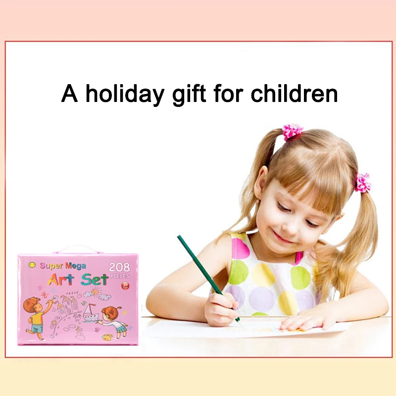 ULi Hot selling 208pcs drawing art set children painting drawing toys tools sets kids drawing toys for kids