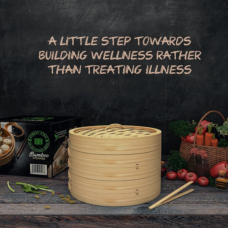 Квадратный Бамбуковый отпариватель Dim Sum, набор из 14 дюймов