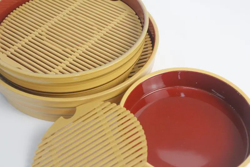 Wooden Design ABS Material Fruit Tray Japanese Sushi Rice Bowl Sushi Oke Rice Mixing Tub Serving Tray