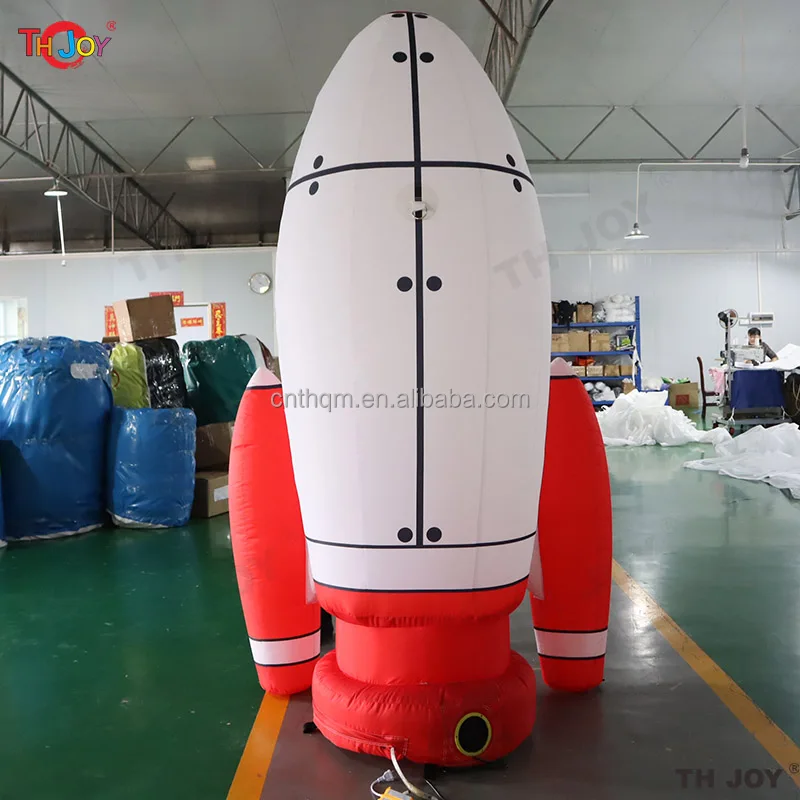 Premium 3m10ft Tall Giant Inflatable Rocket with LED Light Free Air Shipping to Your Doorstep