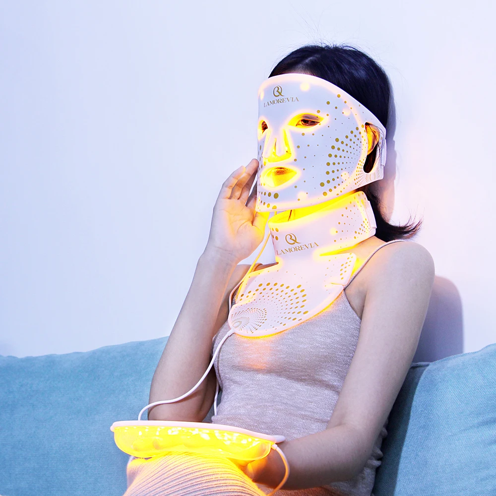 wireless led face mask red light therapy with eye protection cushion lightweight soft silicone anti aging led light therapy mask