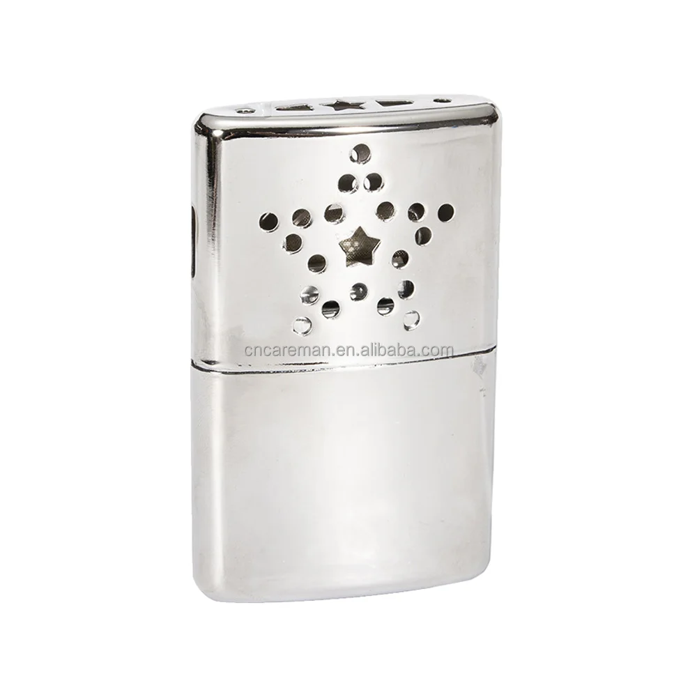 Vintage Five-pointed Star Pattern Pocket Hand Warmer, Lighter Fluid Oil Handwarmer Ultralight Fishing Pentacle Pentagram Silver