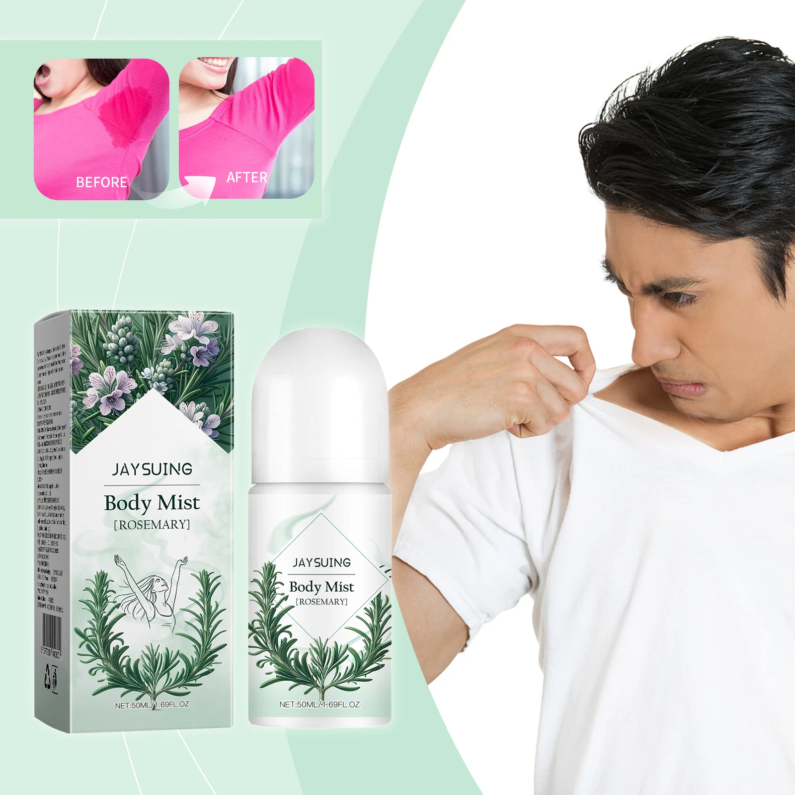 Jaysuing Deodorant Stick Refreshing Natural Deodorant Elegant Deodorant Solid Stick