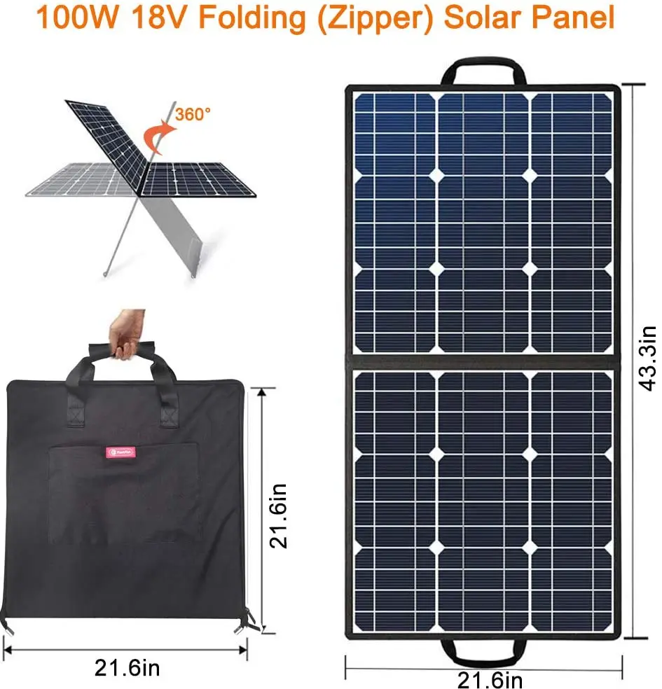 Top Quality Foldable Solar Panel Camping 100W 5V 18V Portable Outdoor Solar Charger Solar Panel
