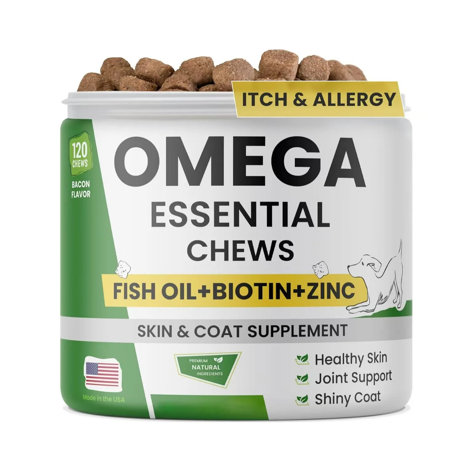 Жевательные добавки с рыбьим жиром для собак облегчения сухой зуда и кожи уход за домашними животными