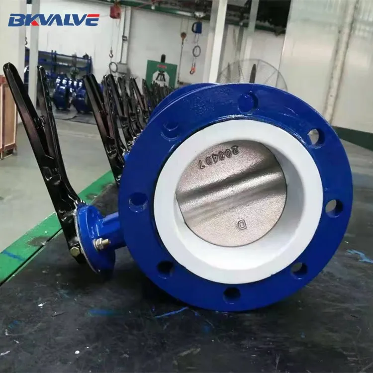 flange ductile iron carbon steel stainless steel EPDM PTFE seat lever manual butterfly valve