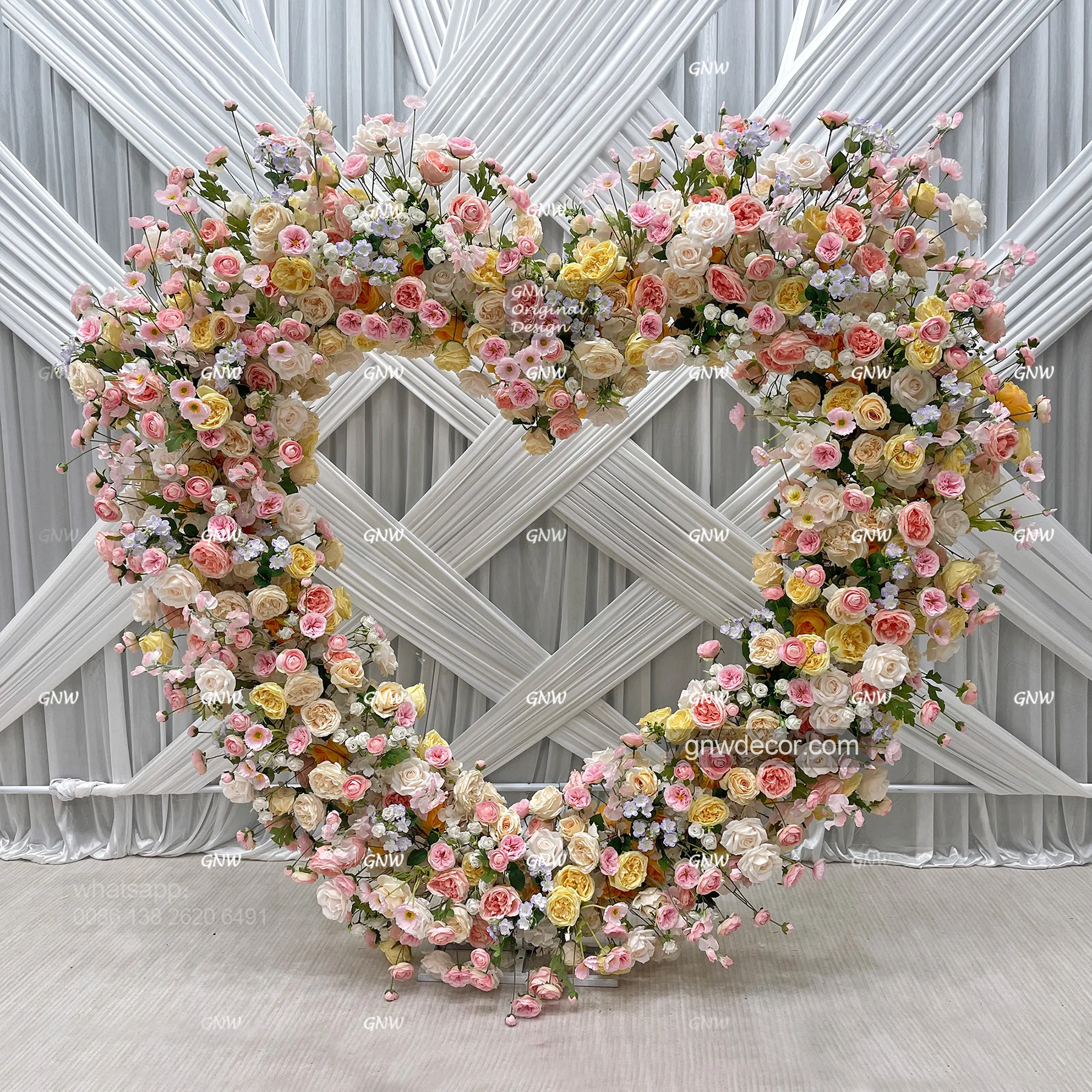 GNW white Color Flower Decoration Frame Factory direct sales  wholesale Frame Stage party Wedding flower arrangements Circle