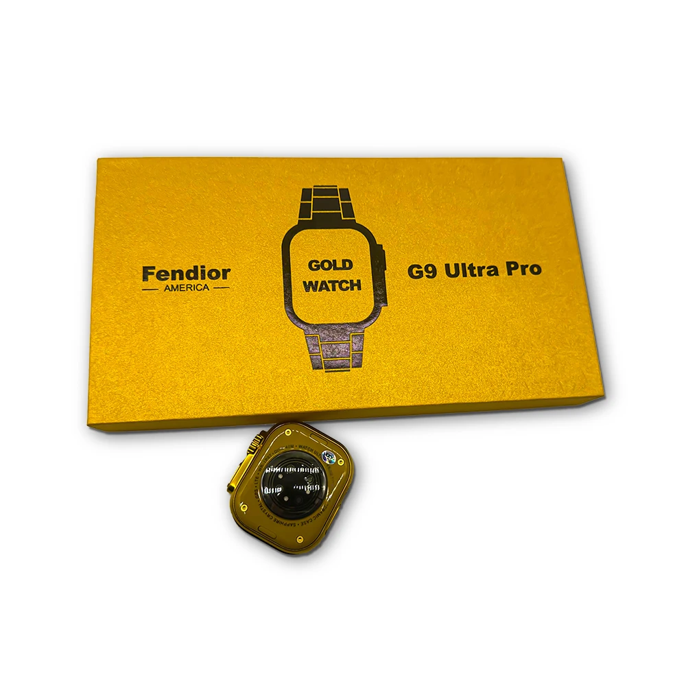 2023 Latest Gold Smartwatch G9 Ultra Pro 3 Straps Series 8 Reloj Inteligente Bt Call Calculator NFC G9Ultra Smart Watch PK T800