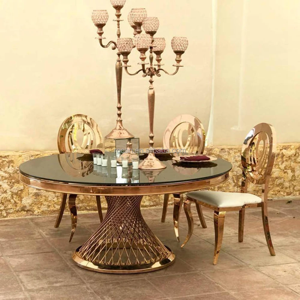 Black Glass Round Gold Cake Table With Wheel Luxurious Spoke Cake Table With Wheel Wedding Decoration