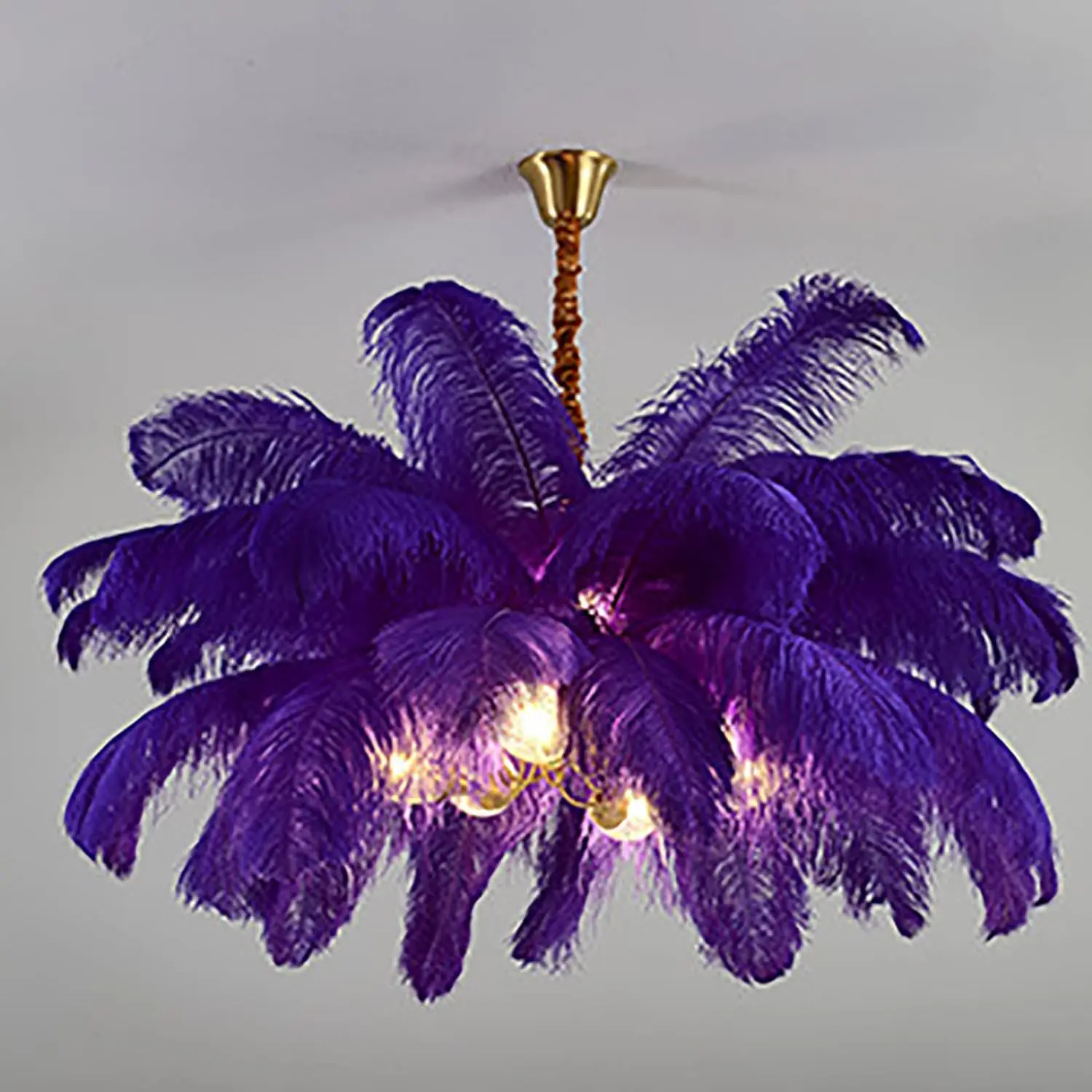 Modern Art Pendant Romantic Creative Hanging candle stick chandelier Chandelier with Feather Shade Modern Ostrich Chandelier
