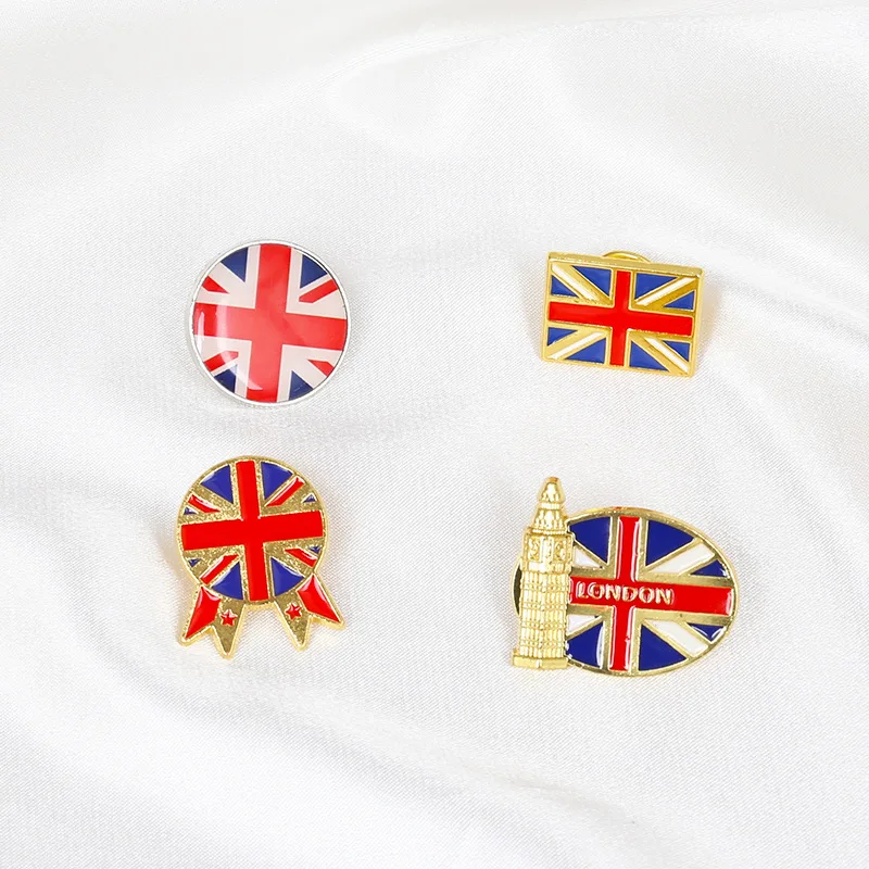 New Style Metal London UK Flag Map Pin Badge Souvenirs Britain Country Flag Brooch Lapel Pin