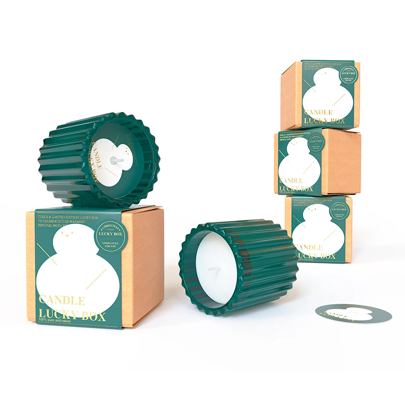 christmas gift box decoration green glass jars custom soy candles scented luxury private label soy wax scented candle in bulk