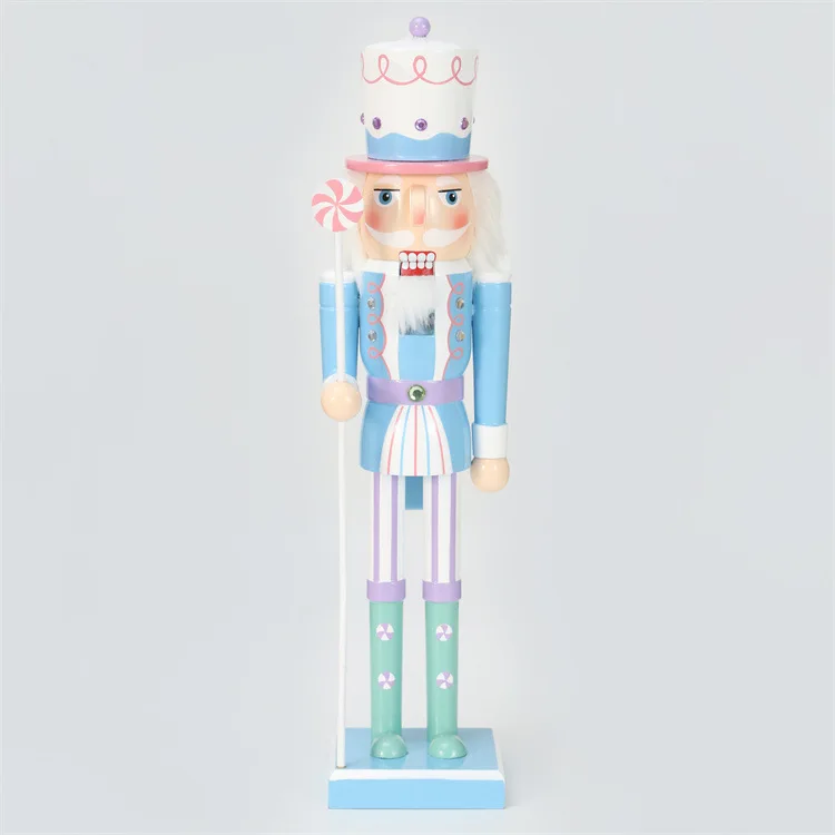 2024 New Arrival Christmas Cute Wooden Toy Soldier Nutcracker Candy Set Table Ornaments Decorations