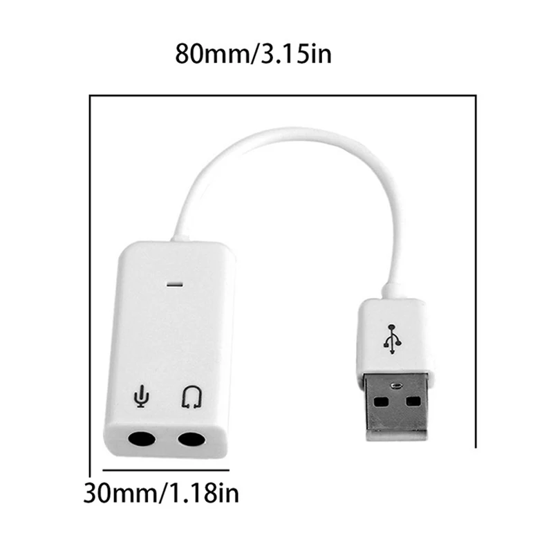 Внешняя звуковая карта USB 2 0 до 3 5 мм 3D Аудио гарнитура микрофон наушники 7 1 каналов адаптер для ноутбука