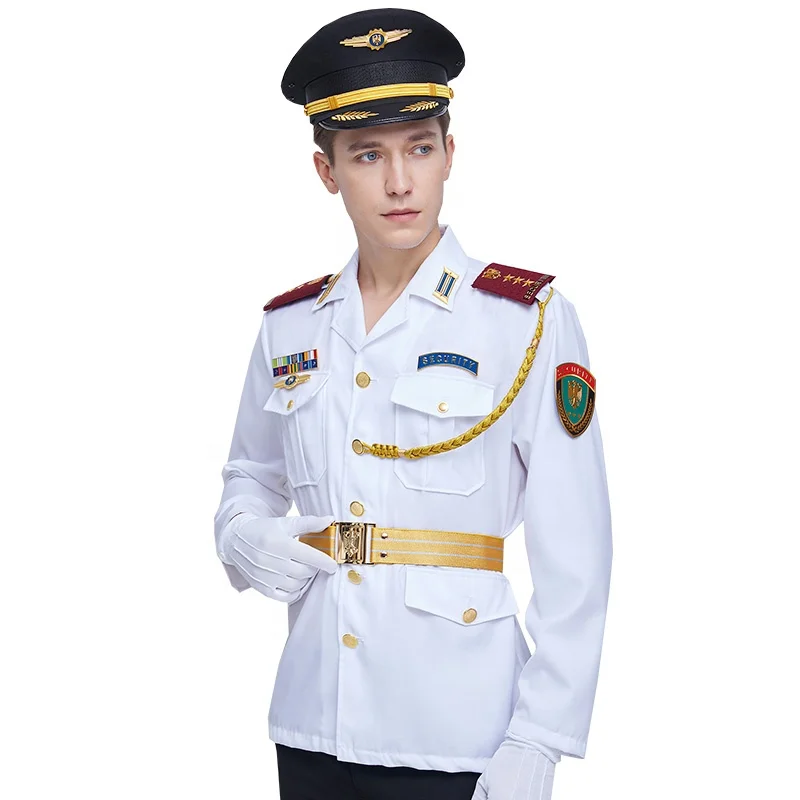 Design Classic White Color Officer Shirts Security Guards Uniform