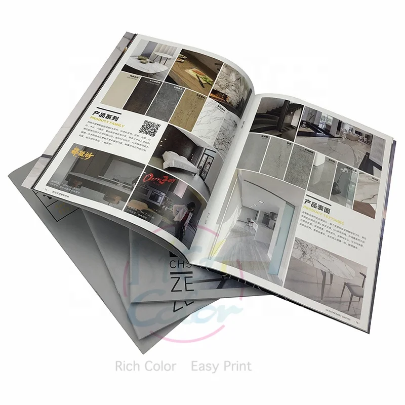 High Quality Customized Design Personalized Perfect Binding Softcover Booklet Brochures Catalogue Magazine Book Printing