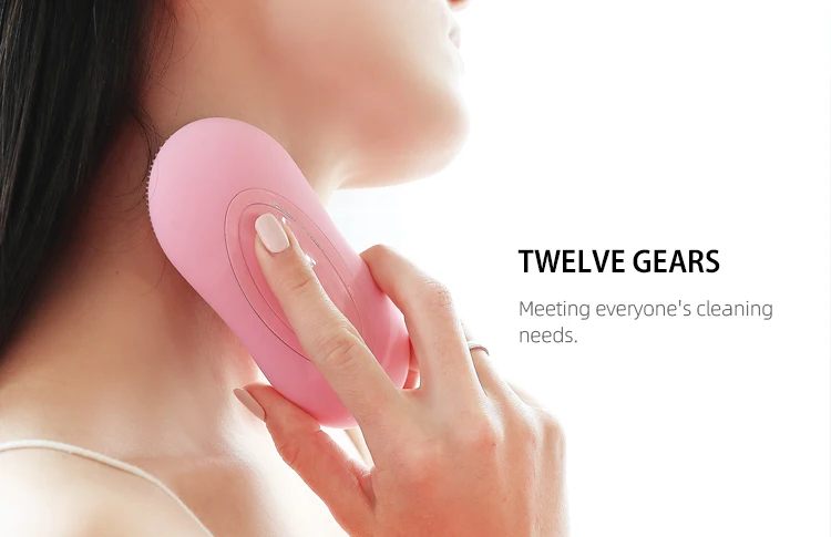 Yazibeauty Private Label Sonic Face Brush Massager, Custom Electronic Exfoliating Brush, Silicone Facial Cleansing Brush