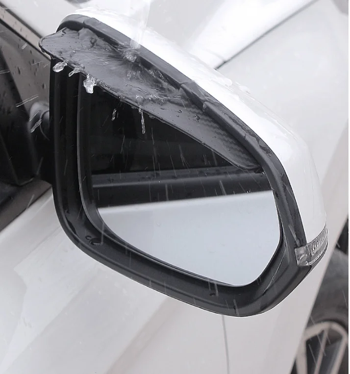 Fiber texture car rearview mirror rain brow  cover reverse mirror rain shield aluminum alloy rain shield auto parts