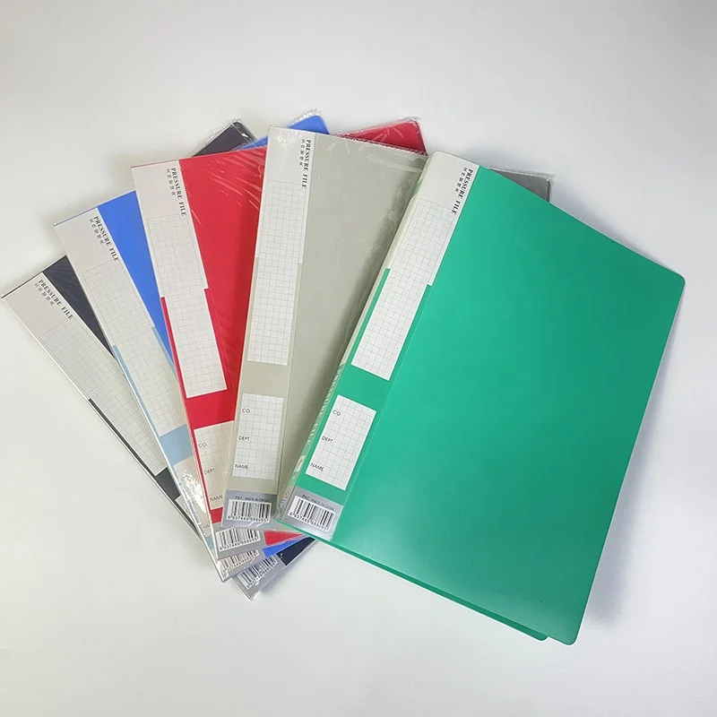 Wholesale PP Office Stationery Cover Clip Folder Paper File Folder A4 Size Lever Arch File