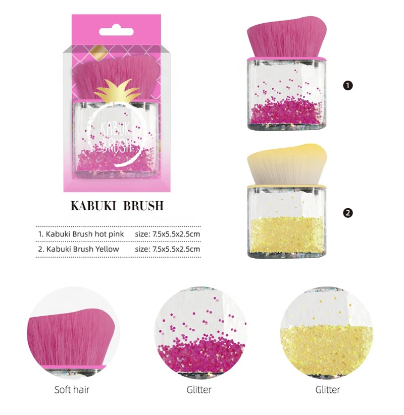 Clear plastic handle cosmetic single foundation brush crystal foundation makeup brush