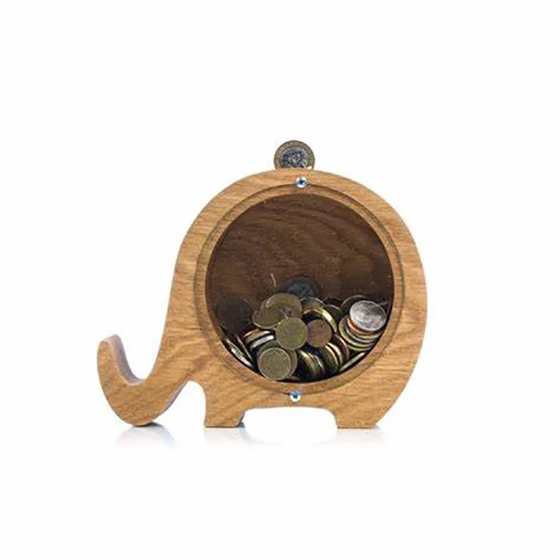 Children Dinosaur Coin Savings Bank Money Box Birthday Gifts Crafts Shaped Wooden Letter Animal Piggy Banks for Kids Opp Bag ZHE