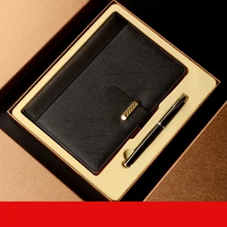 2022 New A5 Hardcover Magnet Closed Buckle Notebook Pu Leather Notebook And Pen Stationery Set