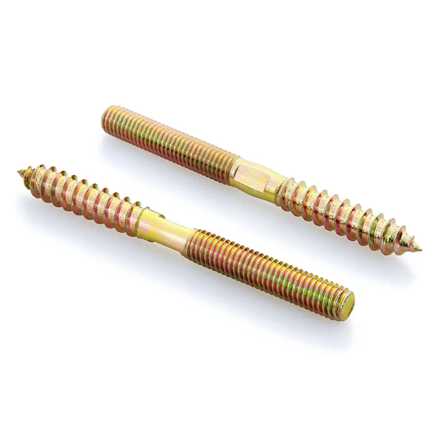Double head threaded hanger bolt dowel screw carbon steel dual wood thread screw