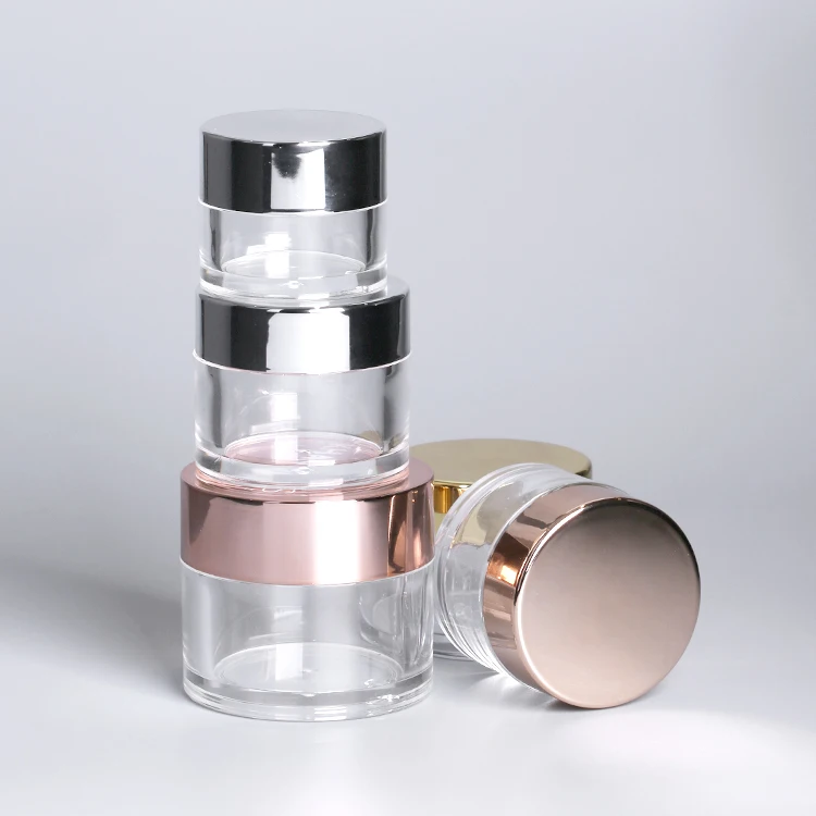 
Cosmetic Empty Cream Packaging 0.5oz 1oz 2oz 4oz 8oz 16oz Body Lip Scrub PS Frosted Cosmetics Jar With Shiny Rose Gold Cap 