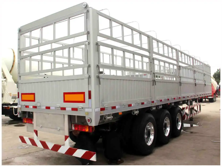 China low price 3 Axle  5 axle 40ft Fence Cargo Trailer 60t Fence Stake Cargo Semi Trailer Price