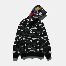 Wholesale Price Fashion Shark Bape Shark Hoodie Bape Light in the Dark Men Bape Sweatshirt With Full Zipper