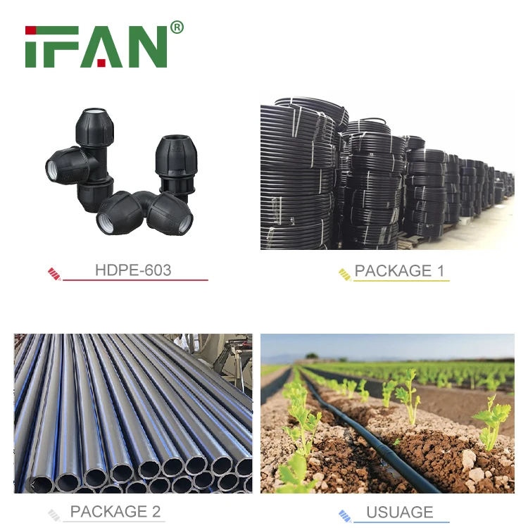 IFAN Plumbing Materials Quick Connect 20mm PE Tube Connector PN16 Plastic Compression Fittings Water HDPE PP Pipe Fittings