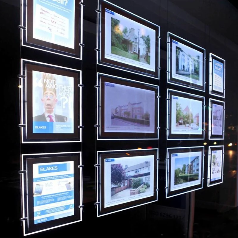 Кристальные светодиодные рамки A3, подсвечиваемый световой короб, подвесной окно для окон недвижимости