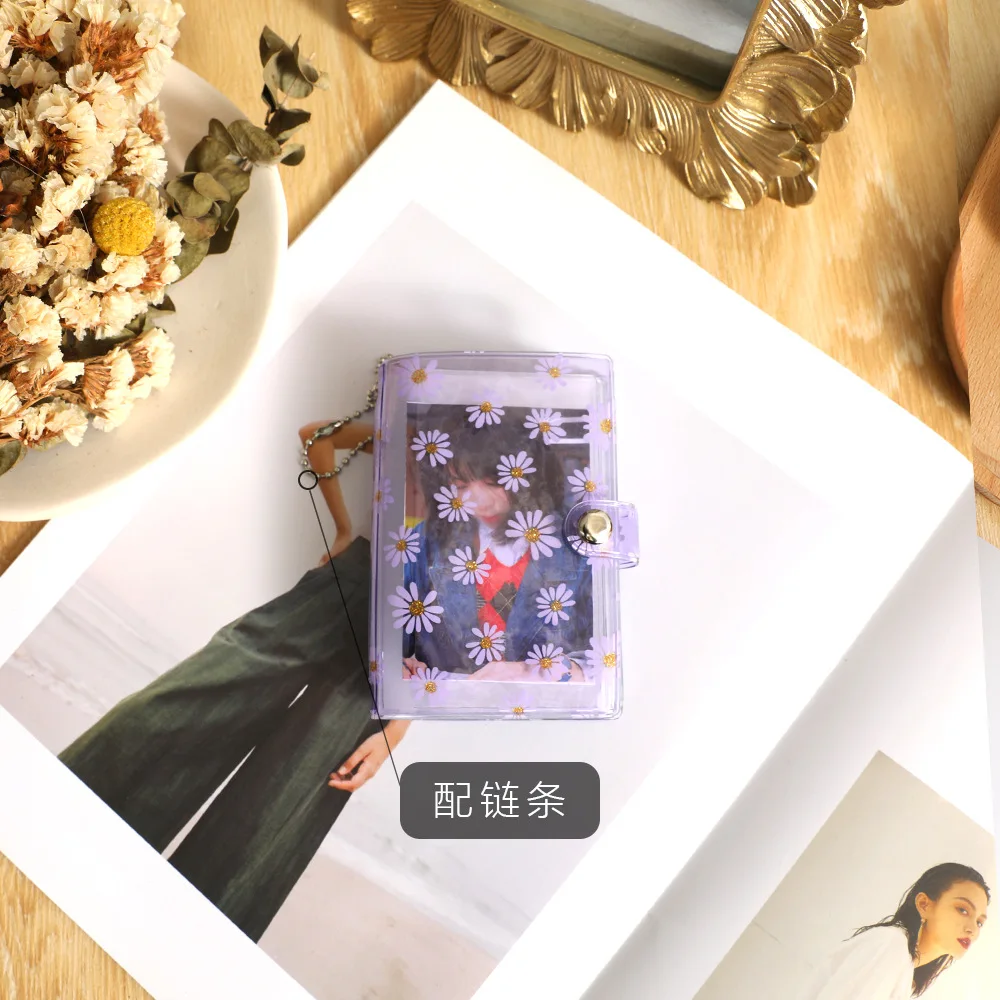 Little Daisy New Mini Album Pocket Insert Photo Album ID Photo Storage Album Small Keychain
