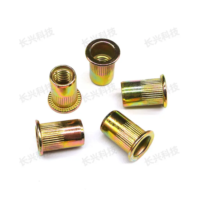 
factory stock knurled flat head stainless steel blind rivet nut Zinc Plated304 Stainless SteelT Nut 