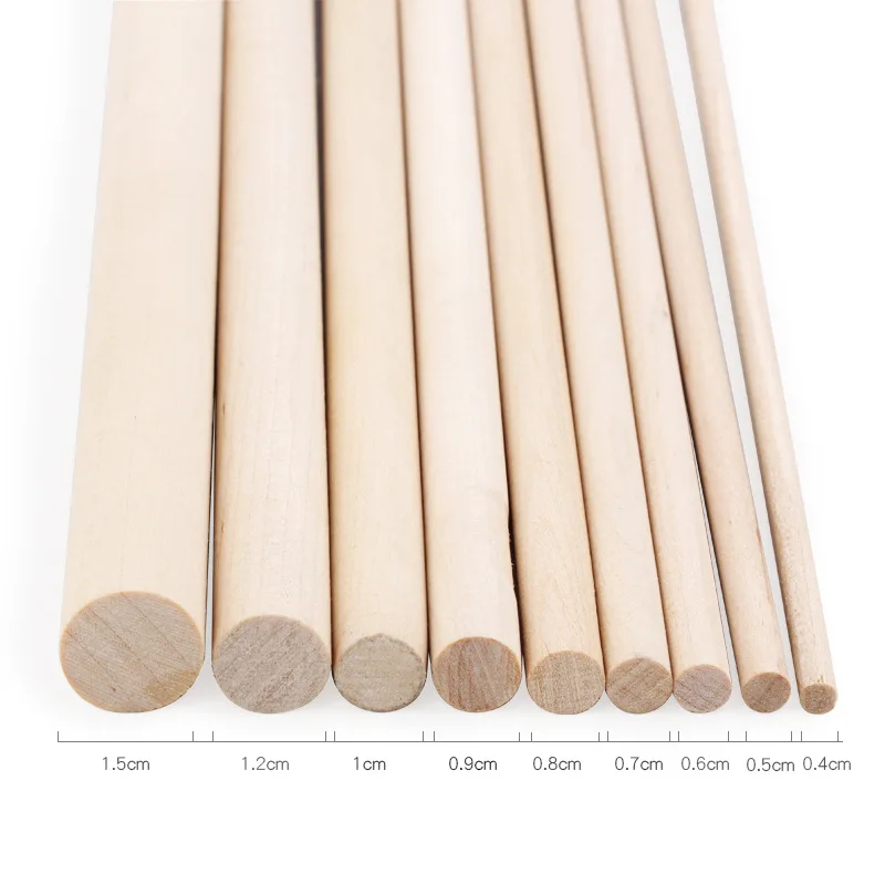 Biodegradable dia 6mm round birch wood bamboo popsicle ice lolly stick wooden ice cream sticks for Kulfi